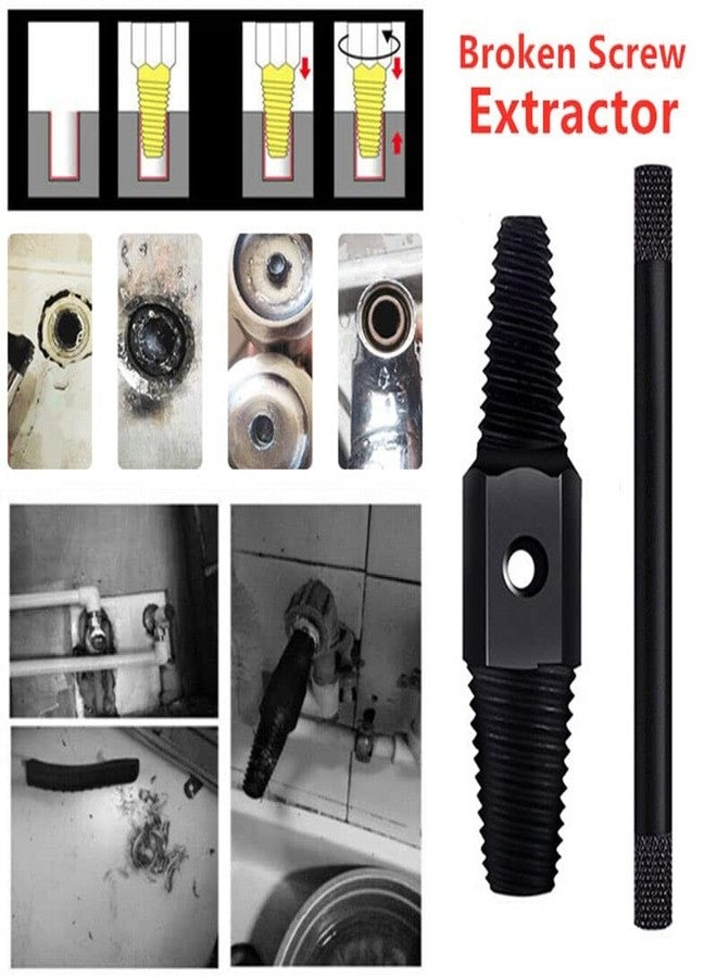 uptodateproducts مجموعة أدوات استخراج براغي صمامات صنابير المياه ذات الرأس المزدوج (1/2 بوصة و3/4 بوصة) من Uptodate Products، لإزالة براغي أنابيب المياه التالفة أو المكسورة، متعددة الاستخدامات. منتجات وأدوات Uptodate من Mr. DIY Crafts - Image 2